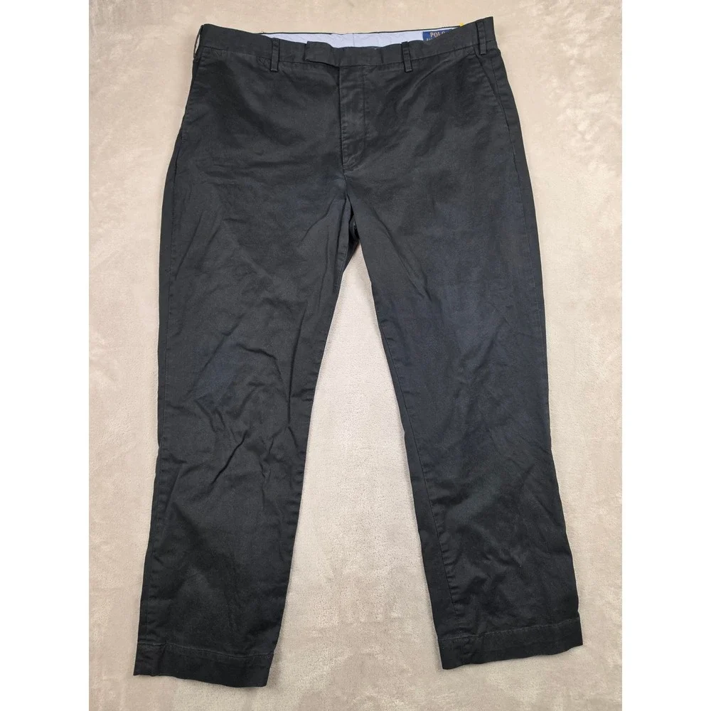 Polo Ralph Lauren Chino Pants Mens 40x30 Fit 40x29 Black Stretch Chinos